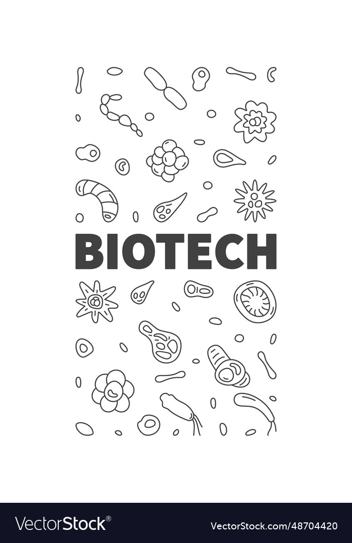 Biotech concept outline vertical banner