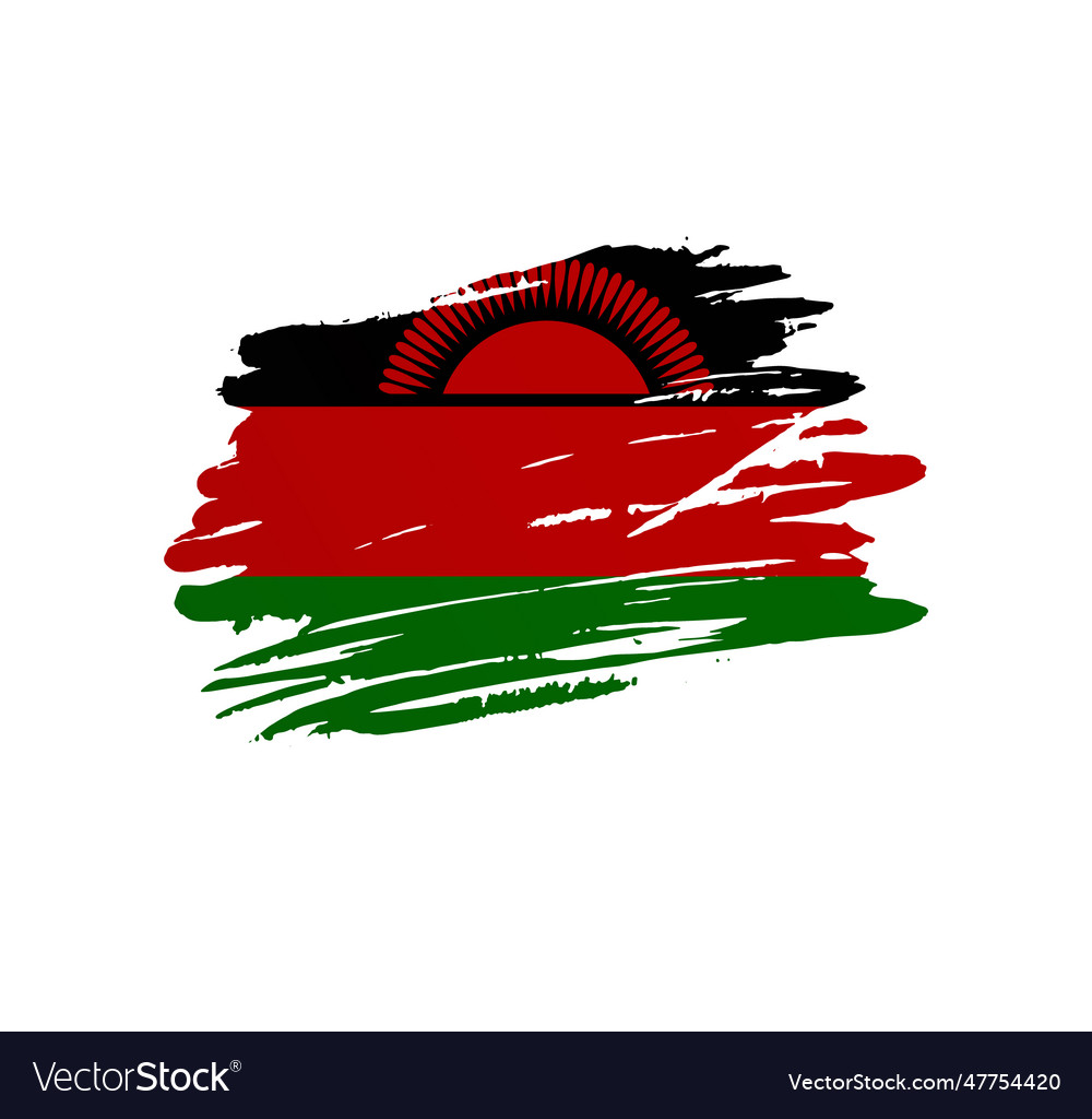 Brush stroke texture flag of malawi Royalty Free Vector