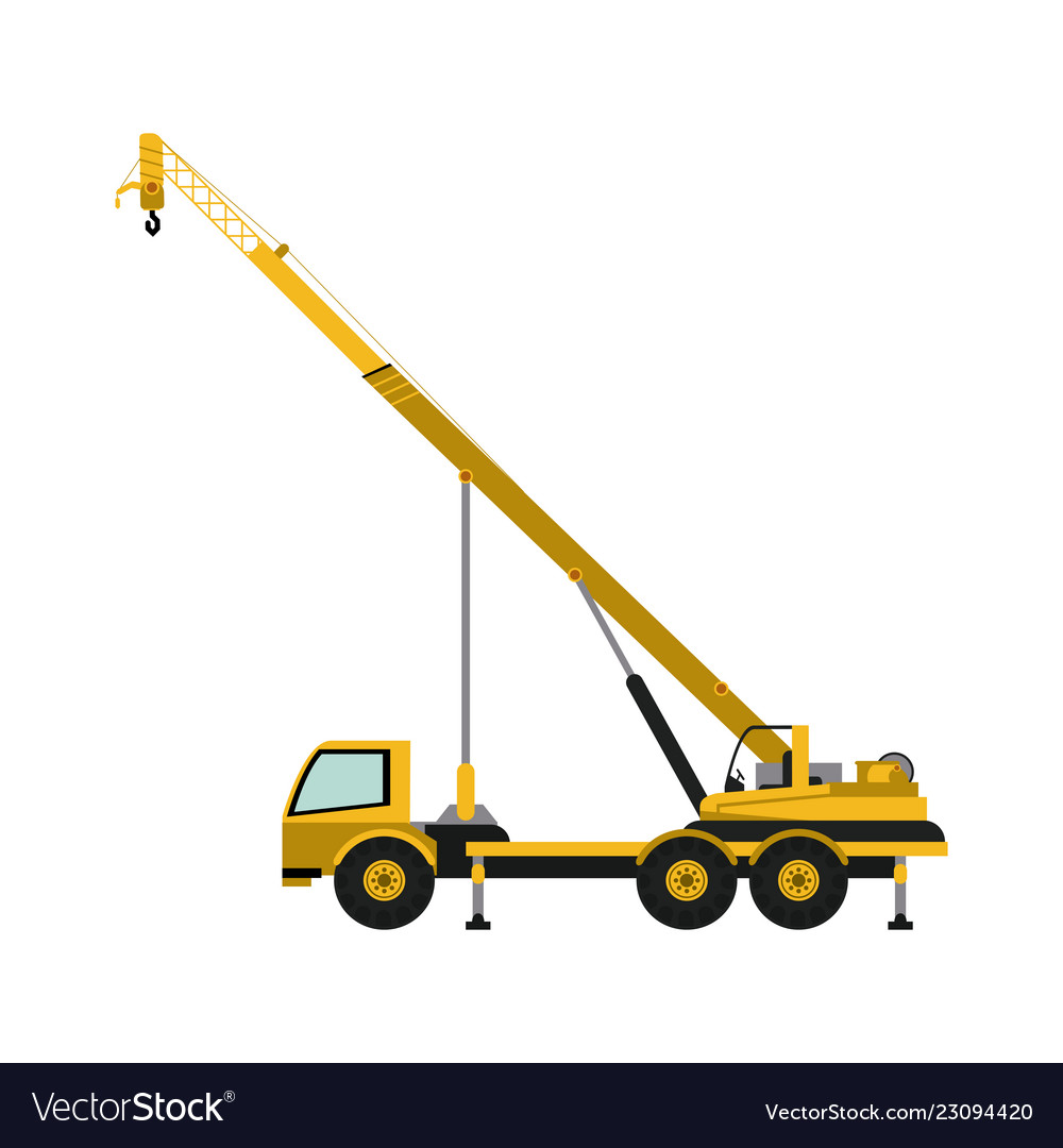 Construction Truck With Crane Royalty Free Vector Image