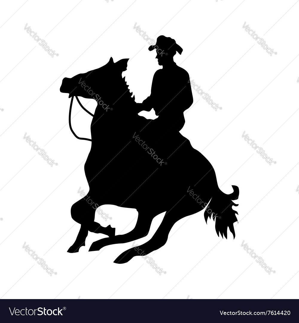 Cowboy silhouette black Royalty Free Vector Image