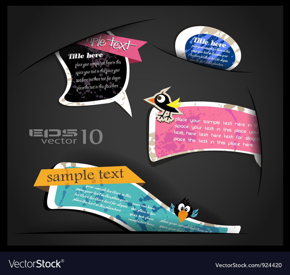 Cute sticker labels Royalty Free Vector Image VectorStock