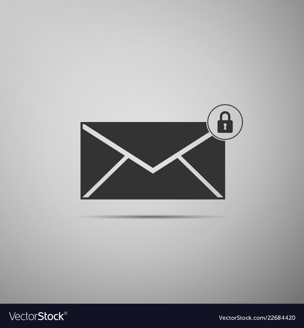 Email message lock password icon isolated Vector Image