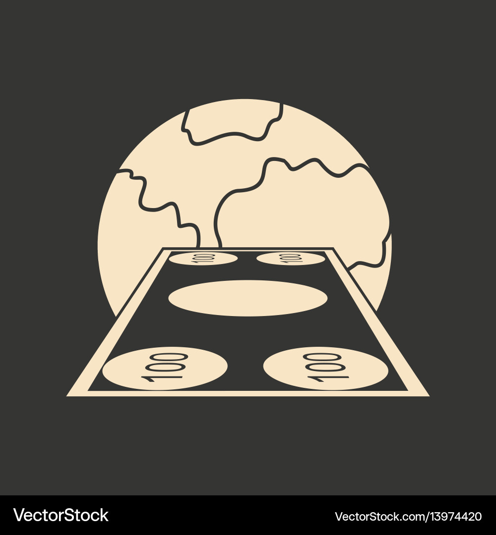 Flat in black and white earth money Royalty Free Vector