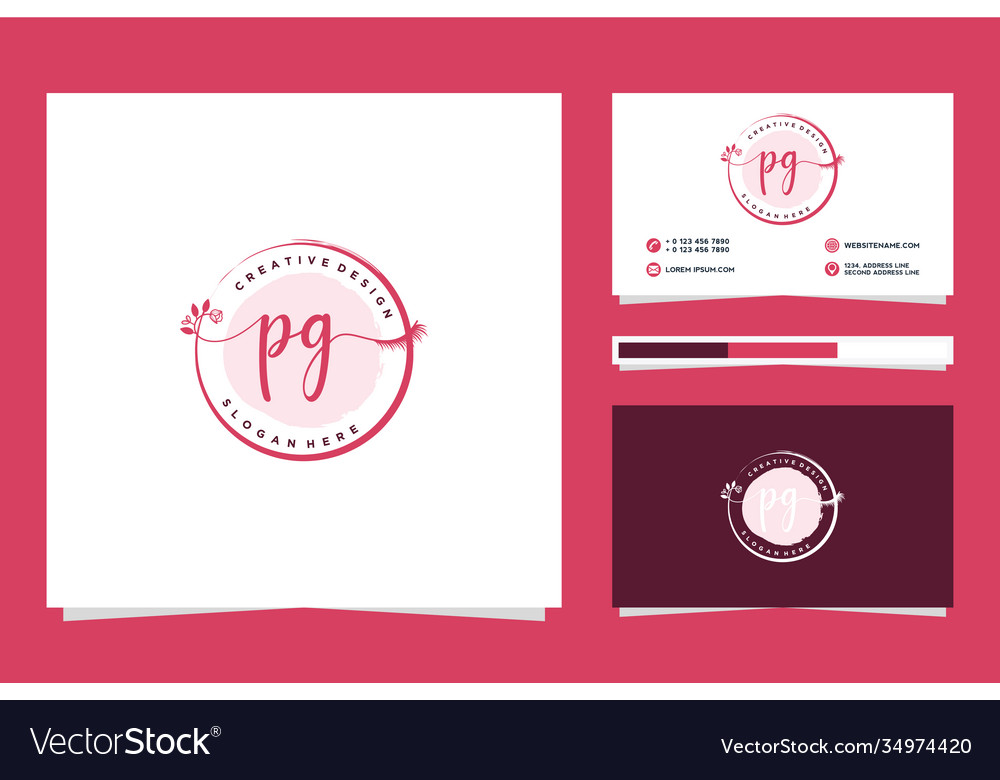 Initial pg feminine logo collections and business