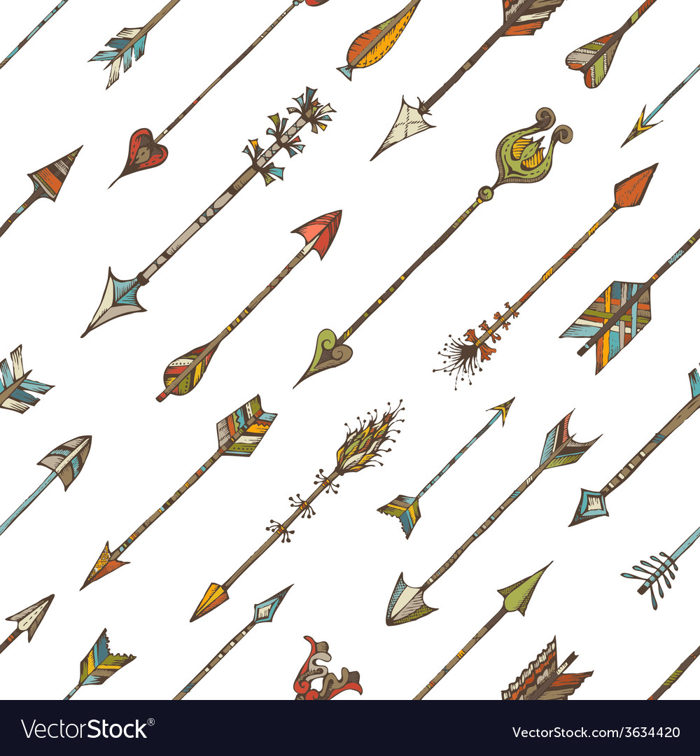 Seamless pattern of ethnic arrows