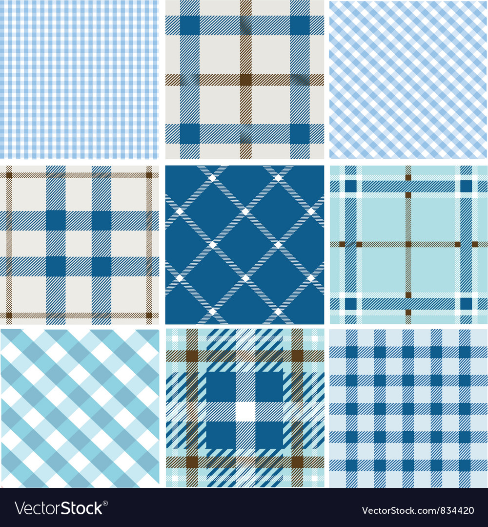 Set of plaid patterns Royalty Free Vector Image