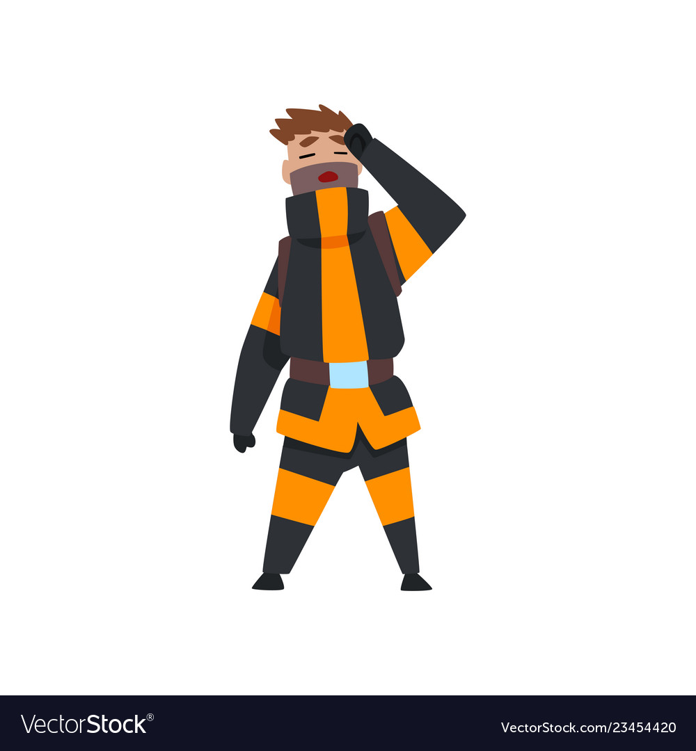 Bereifter Feuerwehrmann in Uniform vector image Bereifter Feuerwehrmann in Uniform