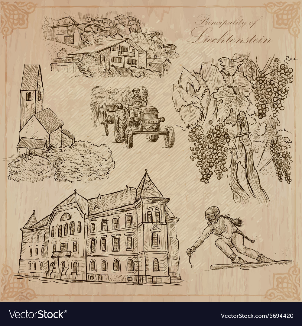 Travel liechtenstein - an hand drawn pack