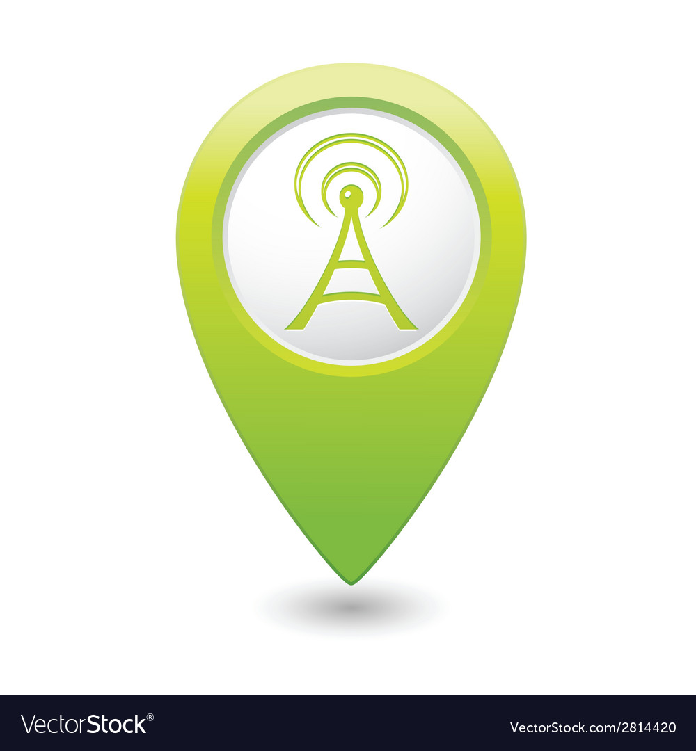 Wi fi icon green map pointer