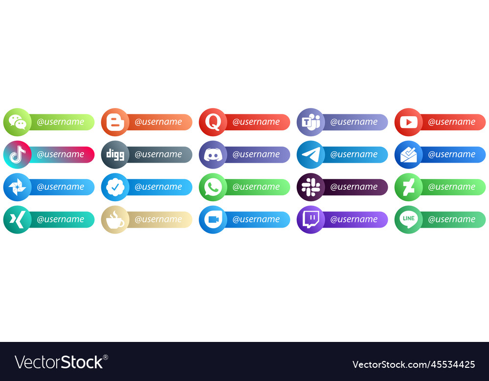 20 einfache folgen Sie mir soziale Netzwerk-Plattform-Karte vector image 20 einfache folgen Sie mir soziale Netzwerk-Plattform-Karte