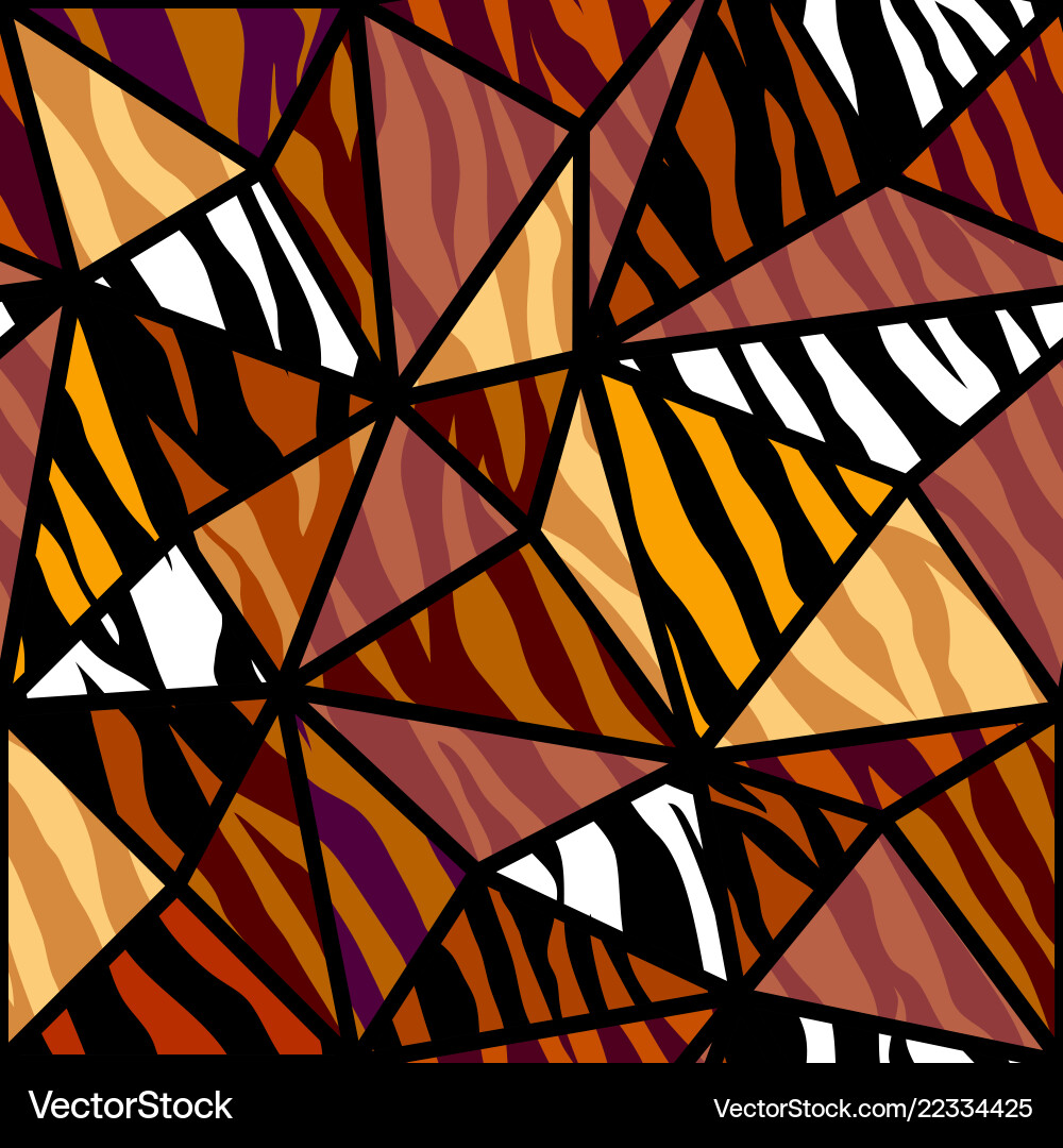 Abstract brown animal exotic pattern in patchwork Vector Image