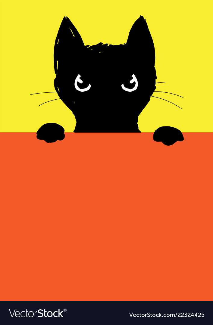 Black cat angry, Stock vector