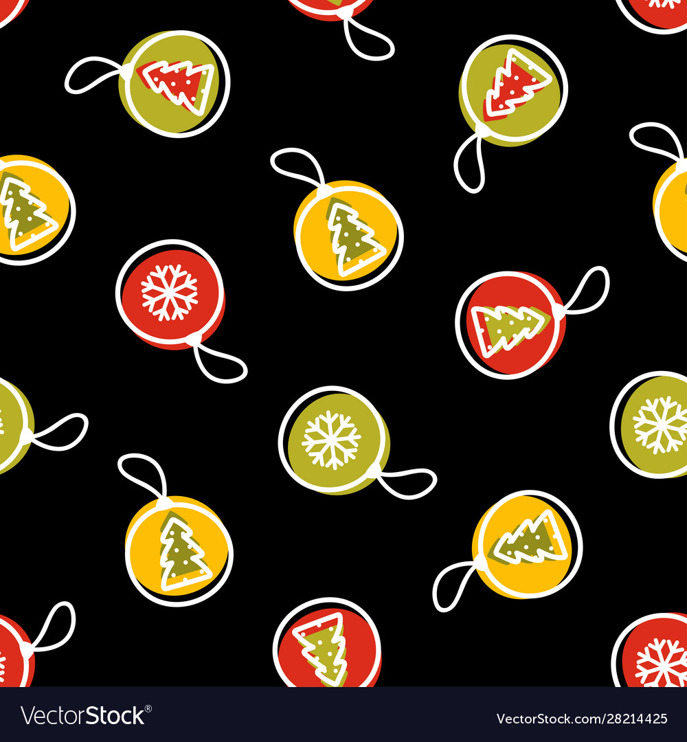 Christmas tree decoration seamless pattern