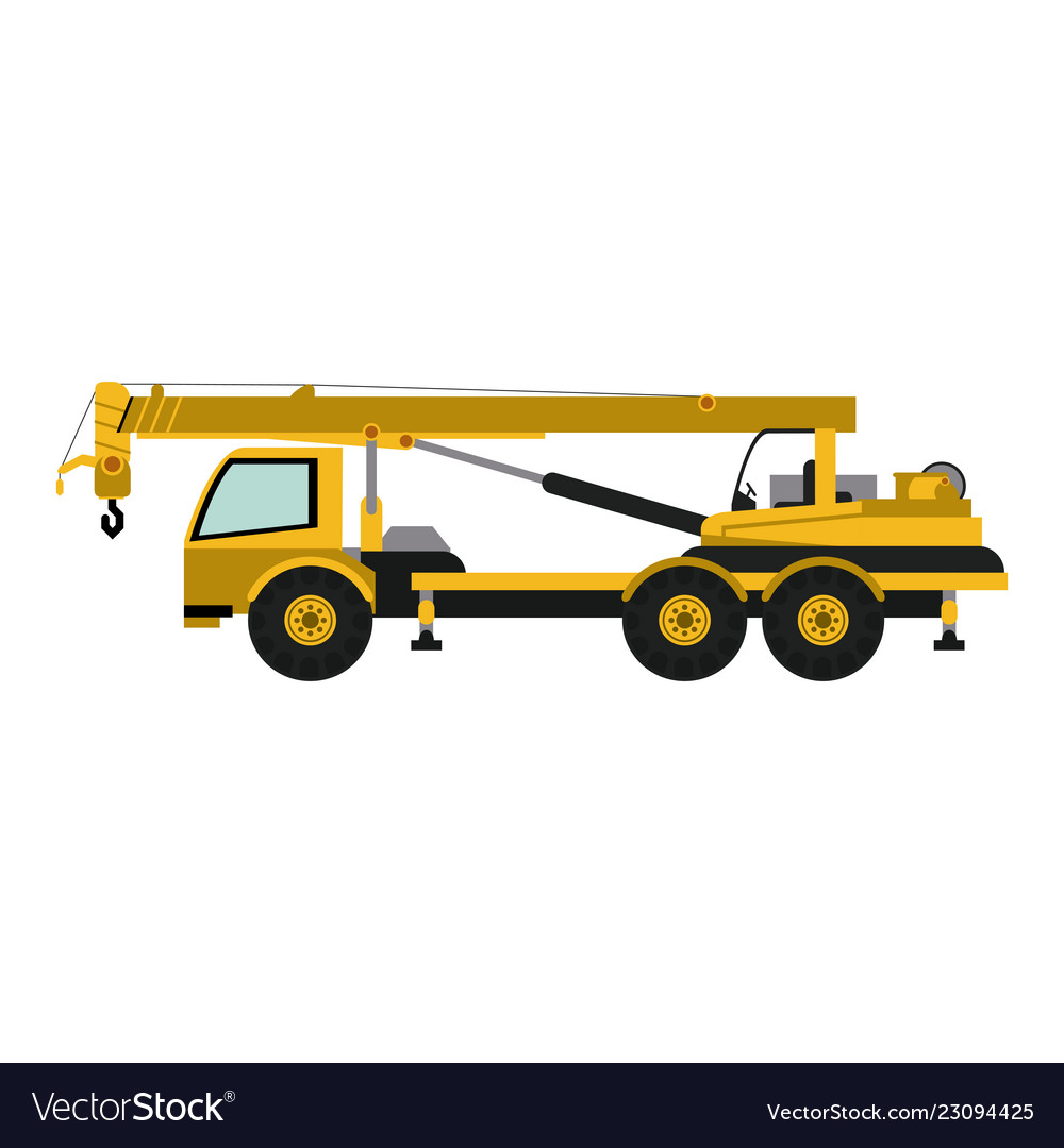 Construction truck with crane Royalty Free Vector Image