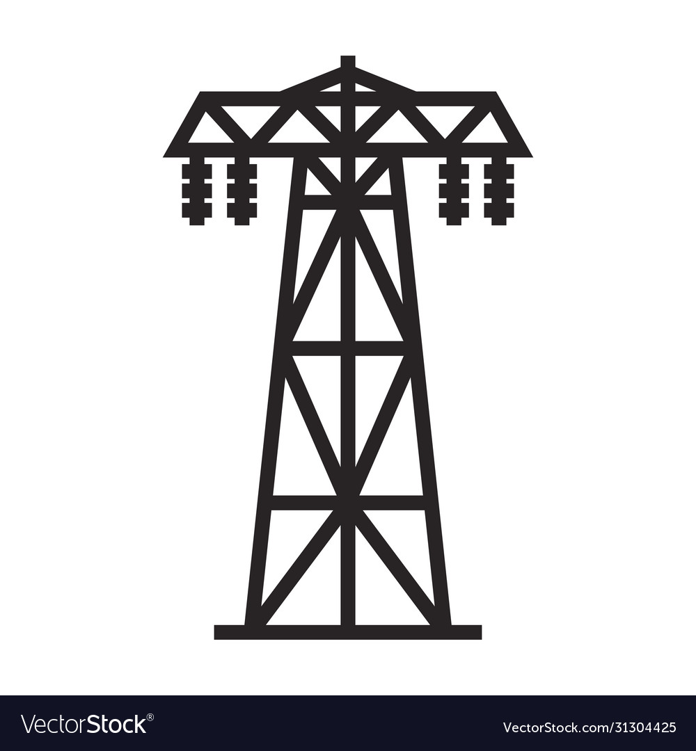 Electric poles iconblack icon Royalty Free Vector Image