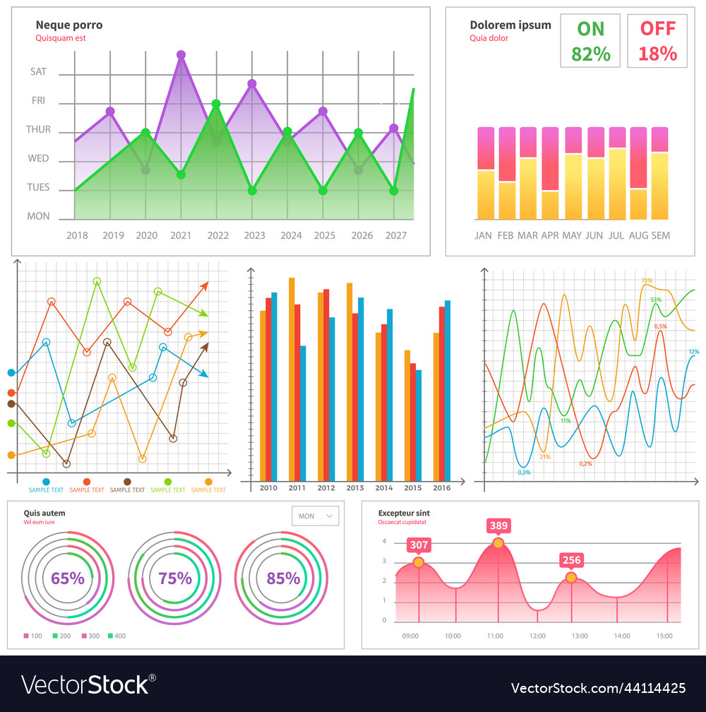 Market diagrams graphic information visualization Vector Image