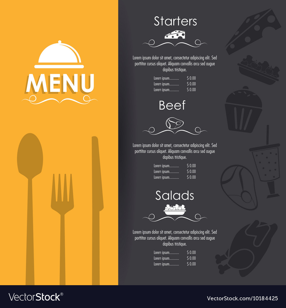 Menu restaurant kitchen icon graphic Royalty Free Vector