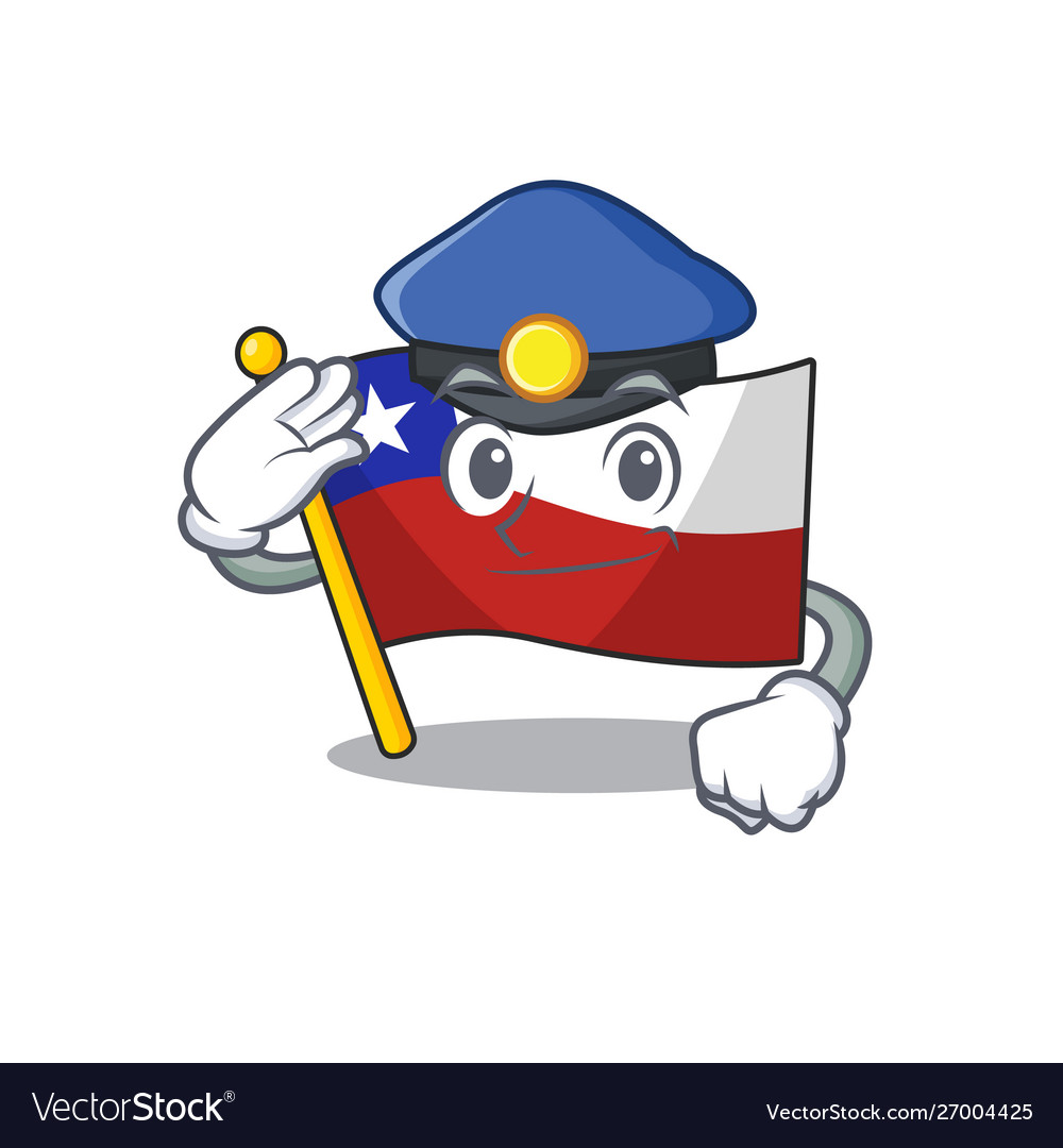 Police flag chile cartoon in character shape