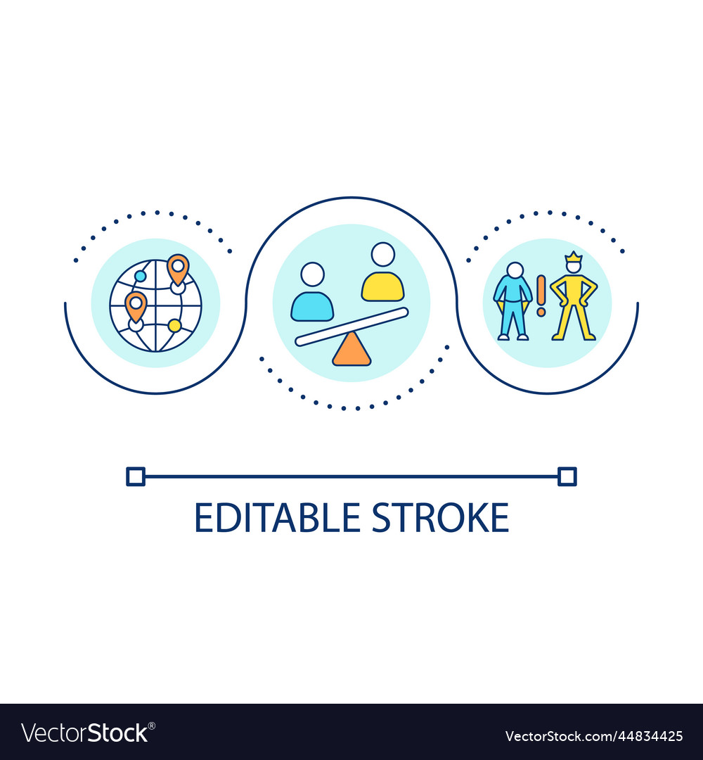 Regional disparities loop concept icon Royalty Free Vector