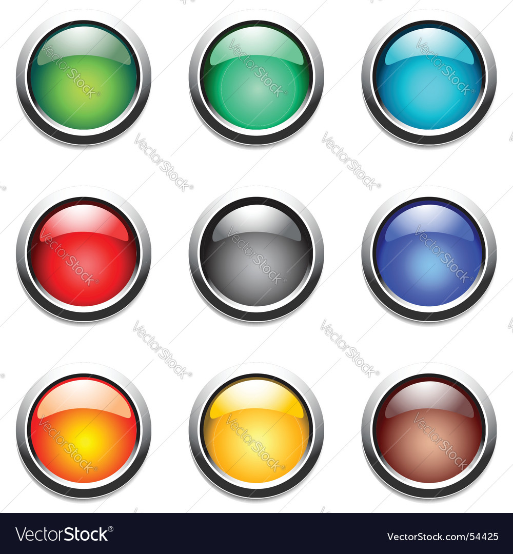 Round Buttons Set Royalty Free Vector Image - Vectorstock