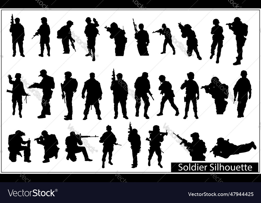 Soldier silhouette image Royalty Free Vector Image