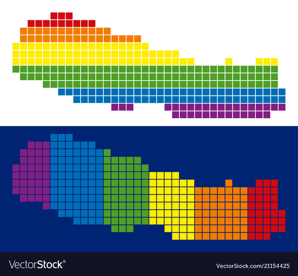 Spectrum pixel dotted nepal map