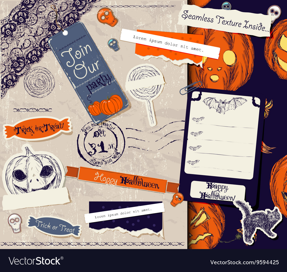 Vintage halloween scrapbooking set