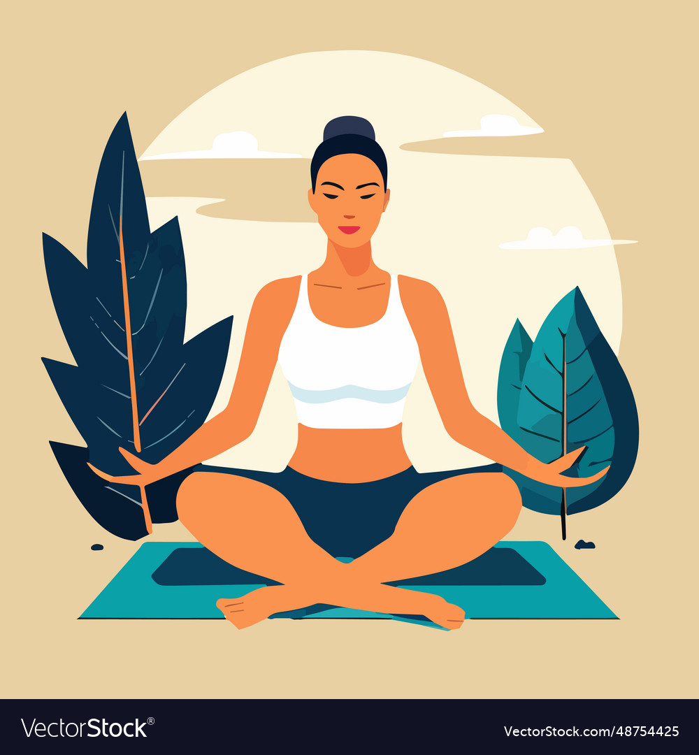 Woman doing yoga Royalty Free Vector Image - VectorStock