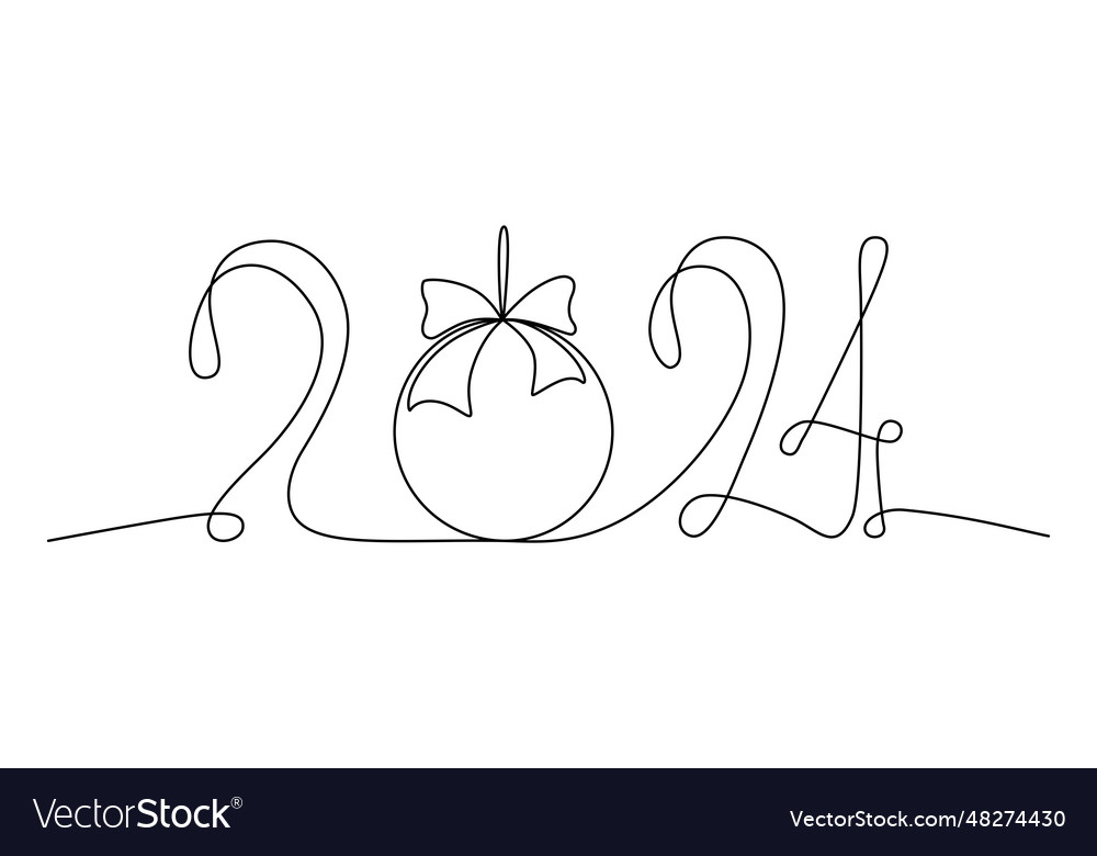 2024 Continuous Single Line Sign Stock Vector 48274430 