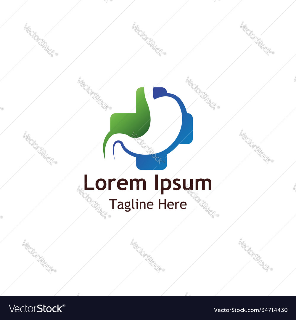 Creative stomach care logo gastroenterology Vector Image