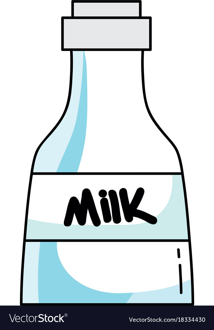 Fresh milk bottle product nutrition Royalty Free Vector