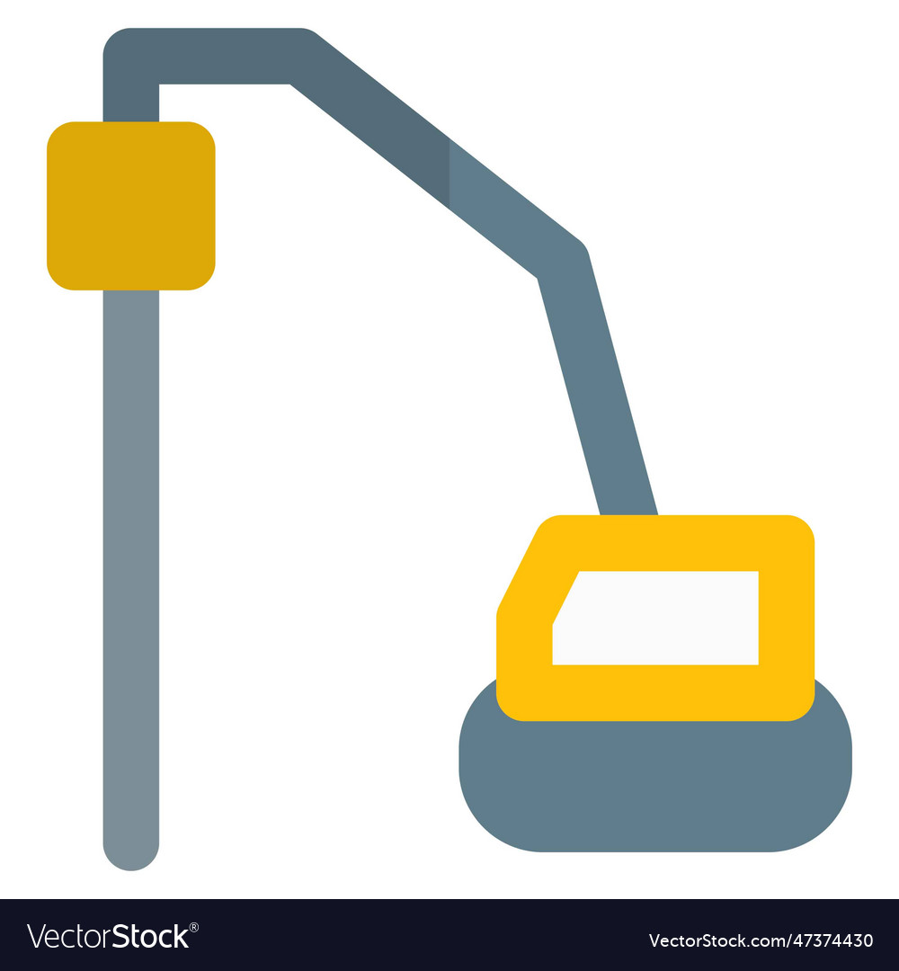 Hydraulic hammer used as pile driver Royalty Free Vector