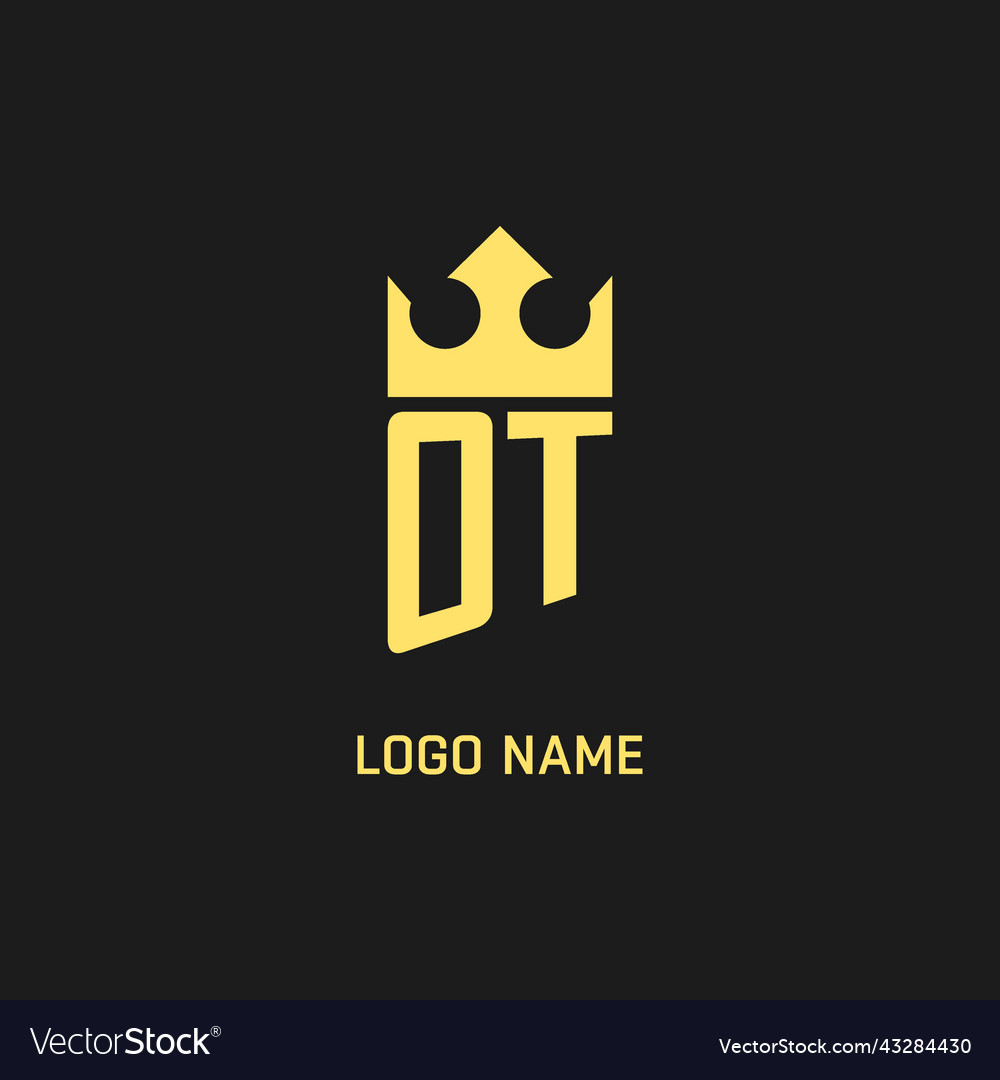 Monogram ot logo shield crown shape elegant