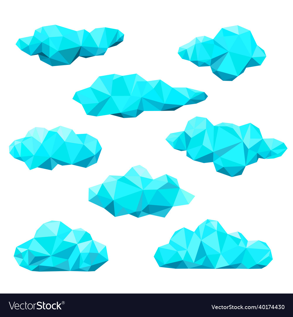 Polygonal clouds set