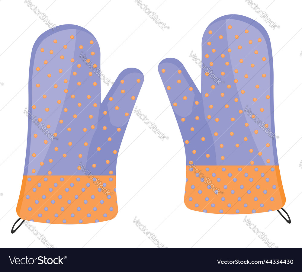 Purple oven mittens on a white background