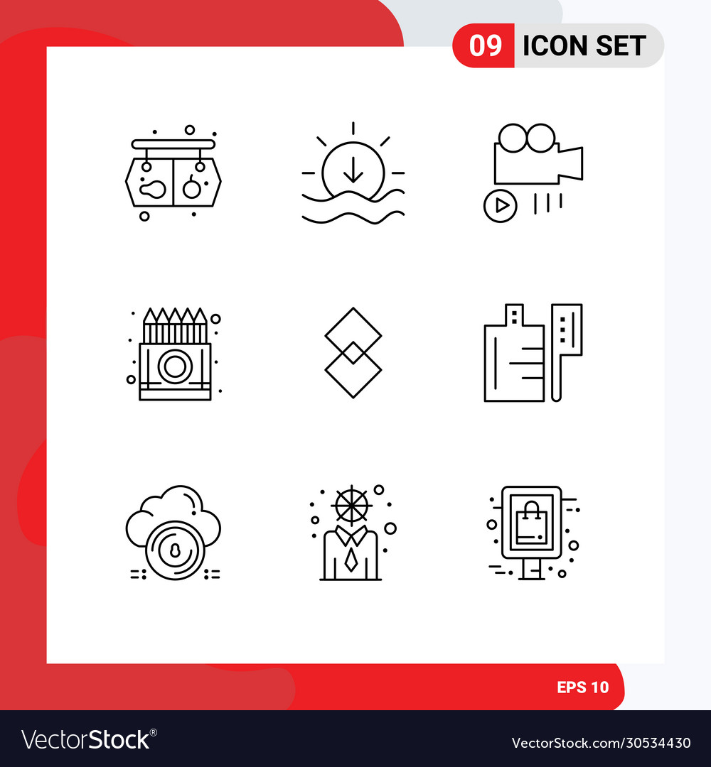 Set 9 modern ui icons symbols signs for crypto