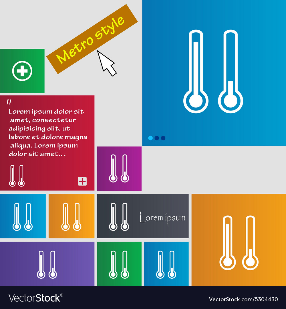 Thermometer Temperatur Icon Zeichen Tasten modern