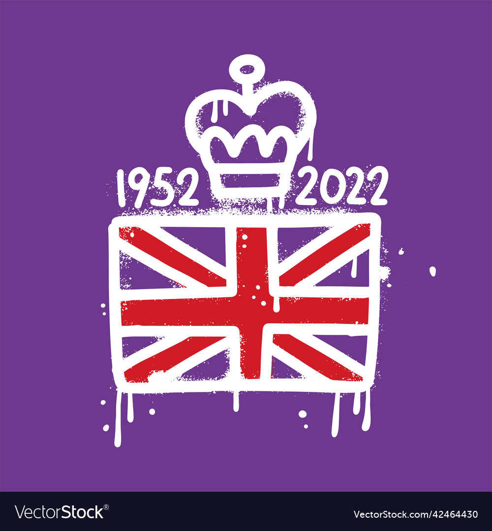 Urban graffiti for queen platinum jubilee 1952 Vector Image