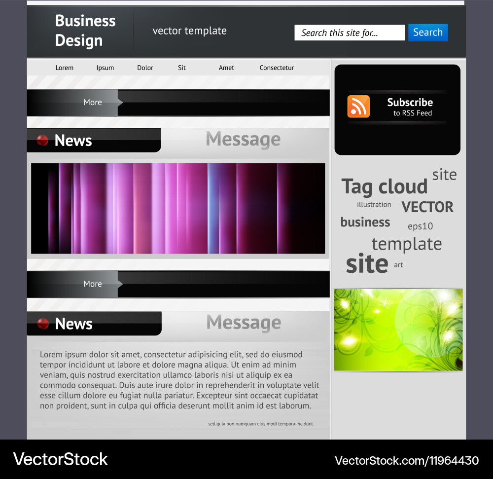 Website template Royalty Free Vector Image - VectorStock