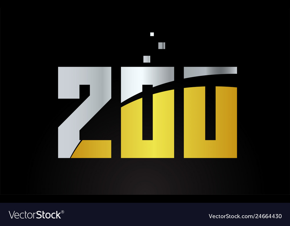 Yellow white blue color number 200 for logo icon