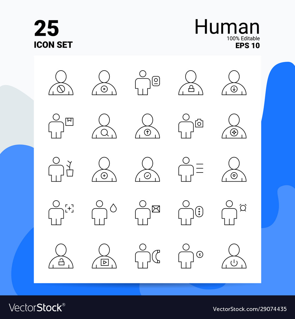 25 human icon set 100 editable eps 10 files