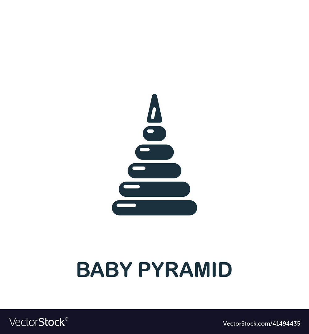 Baby pyramid icon monochrome simple