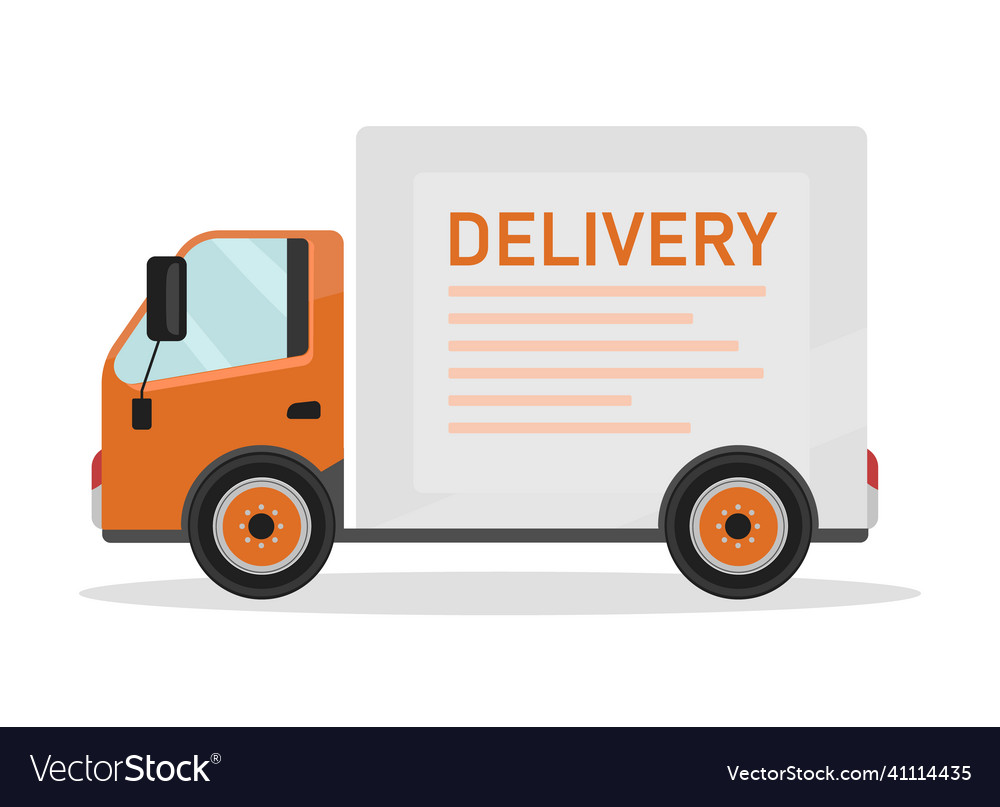 Delivery truck flat color object