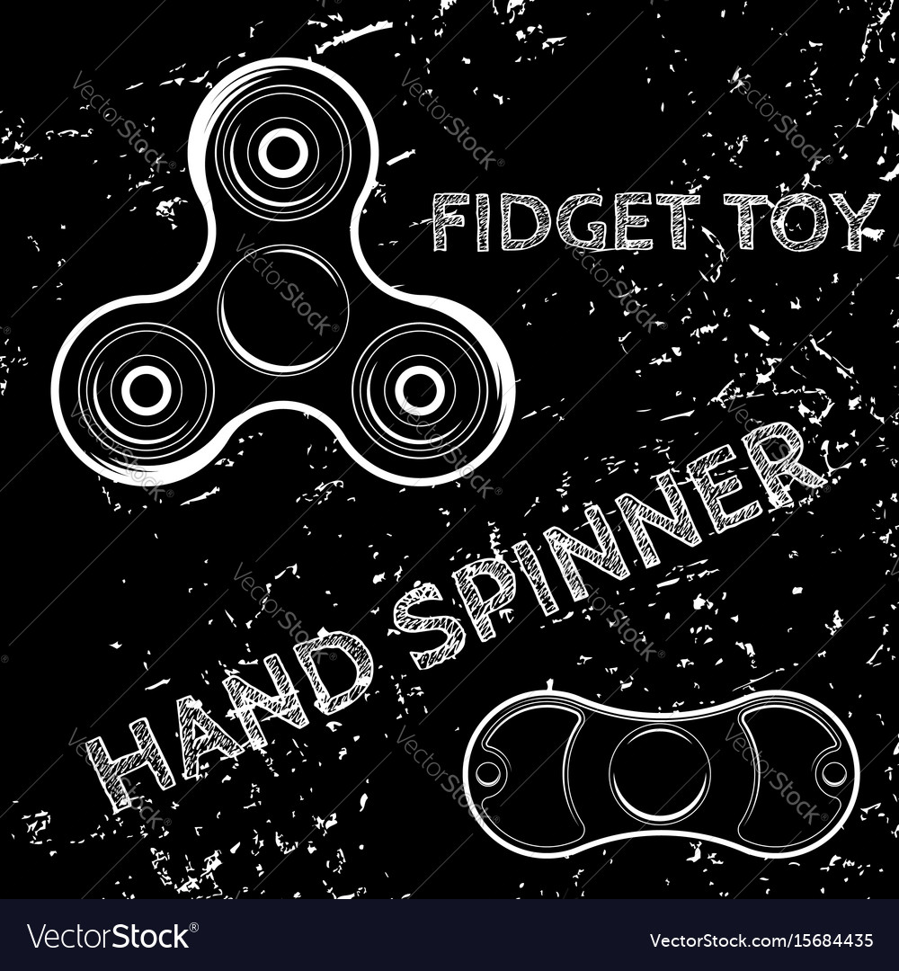 Fidget spinner hand drawn Royalty Free Vector Image