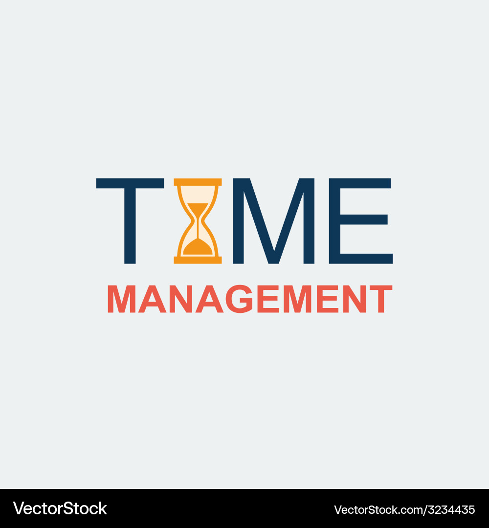 Flat time management background Royalty Free Vector Image