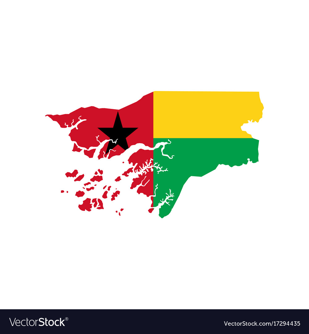 Guinea-bissau map and flag