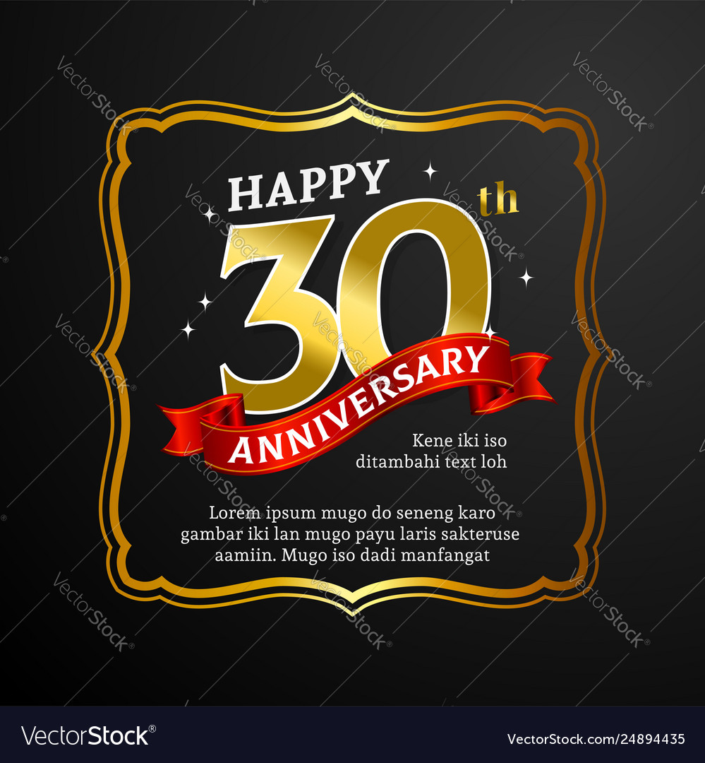 Happy 30th anniversary background design Vector Image