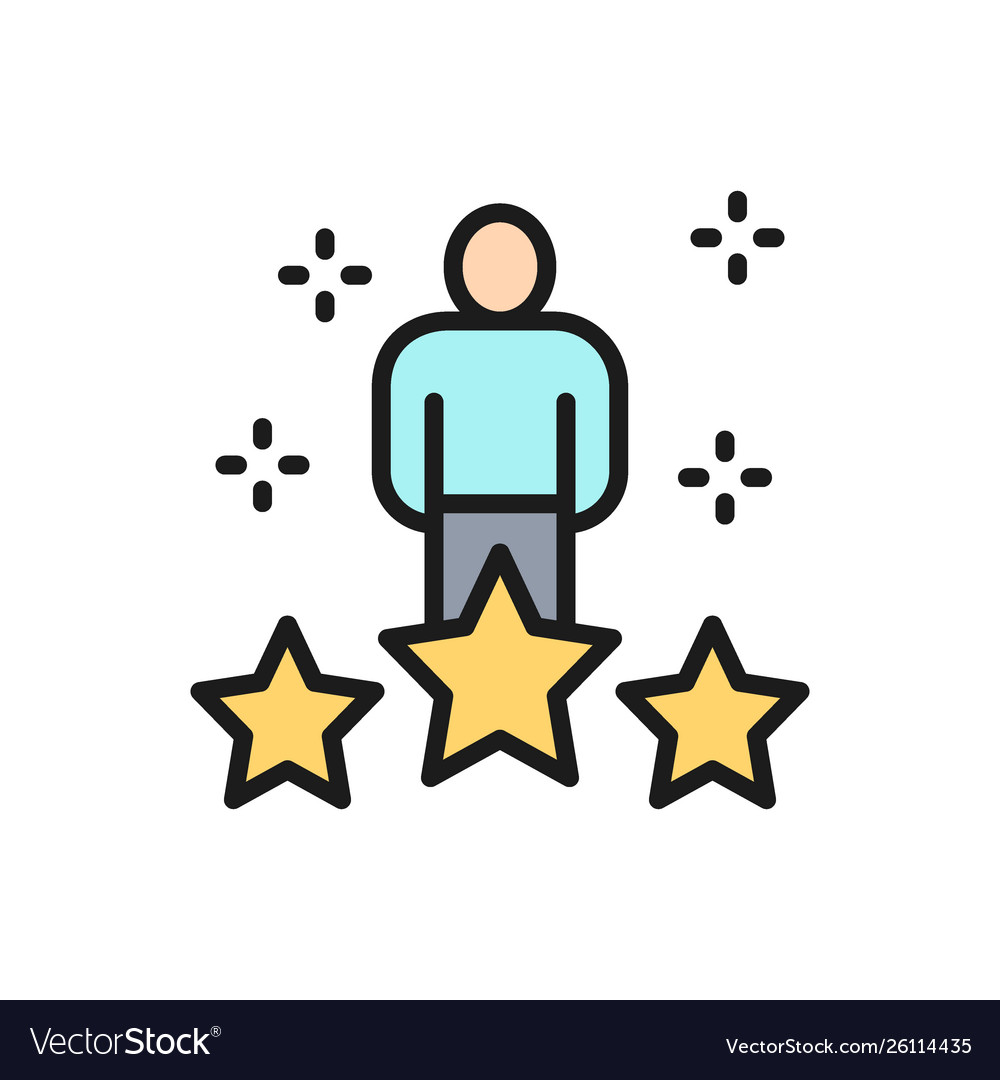 Human with big stars worker rating