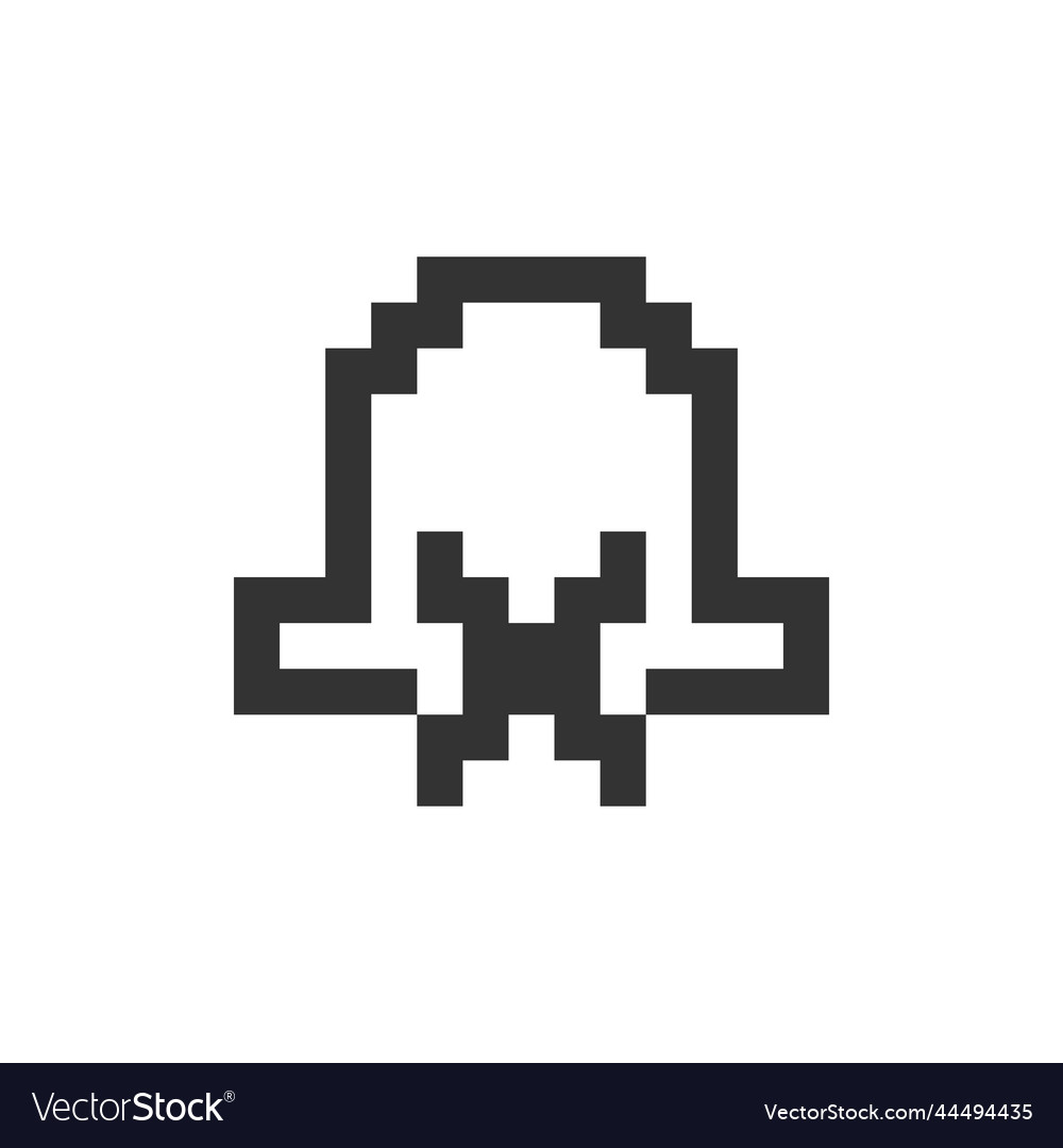 Silent notifications pixelated ui icon vector image Silent notifications pixelated ui icon