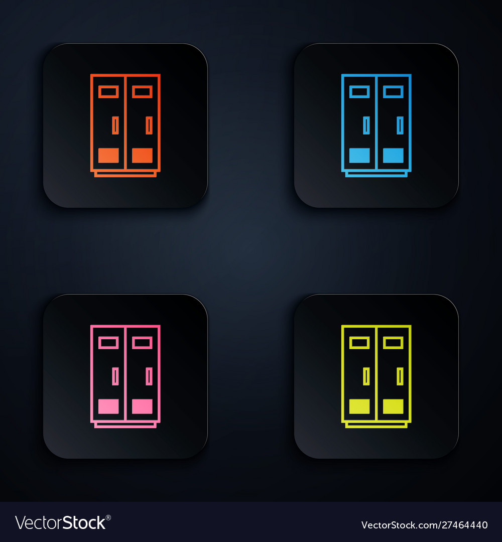 Color neon line locker or changing room